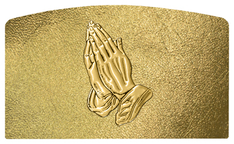 DACRO 516 GD SH GD Gold Praying Hands Shimmer Gold Background